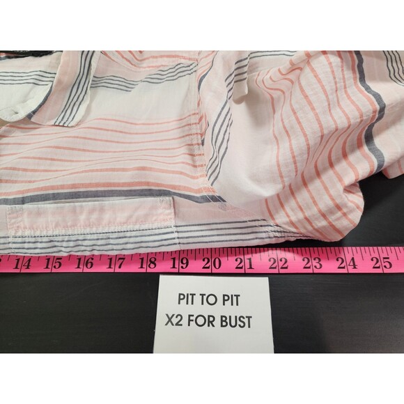 A New Approach Womens XL Pink Shirt Button up Stripes Preppy Feminine Soft Girl - Picture 14 of 16